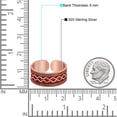 thumbnail image 3 of 6.5mm Bali Design Toe Band Ring 925 Sterling Silver Thin Adjustable Stylish Rings For Women, 3 of 5