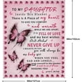 thumbnail image 7 of Daughter Blanket from Mom Daughter Gifts from Mom Daughters Gifts Gift for Daughters Birthday Graduation Christmas Pink Butterfly Throw Blanket 60"x50", 7 of 7