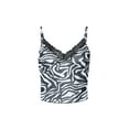 thumbnail image 5 of KOMOO Women Sling Camisole Lace Print Sleeveless Spaghetti Strap Tank top Summer Crop Tops, 5 of 9