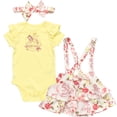 thumbnail image 3 of Disney Princess Belle Infant Baby Girls Bodysuit French Terry Jumper and Headband 3 Piece Outfit Set Newborn to Infant, 3 of 5