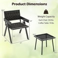 thumbnail image 5 of GVN Backyard Furniture Sets,Outdoor Furniture Sets,3 Pieces Patio PE Wicker Bistro Set with Quick-Drying Foam-Black, 5 of 6