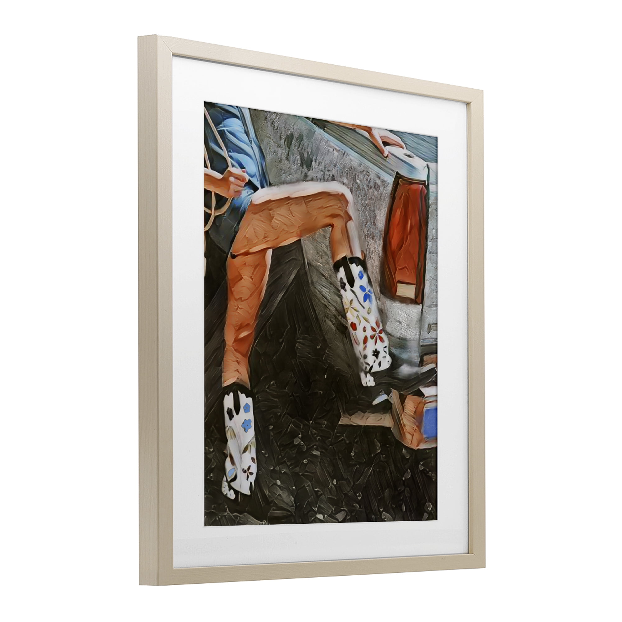 Round Up Cowgirl Boots Birch Framed Print Under Glass, design by Jesse Keith