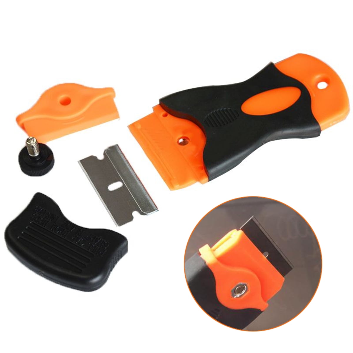 Details about / 11 Pcs Plastic Edge Blades Mini Razor Scraper For Auto Film Paint Glue Remover