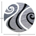 thumbnail image 4 of Flash Furniture Athos Round Contemporary Black, White, Grey Area Rug, 5' x 5', 4 of 7