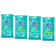 Wet Ones Antibacterial Plant Based Fiber Hypoallergenic Hand Wipes, 20 Count - Pack of 4