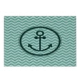 thumbnail image 1 of Anchor Cutting Board, Horizontal Zig Zag Pattern Background Anchor Image Circle Shape Medallion, Decorative Tempered Glass Cutting and Serving Board, Small Size, Dark Green Turquoise, by Ambesonne, 1 of 1