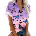 thumbnail image 1 of Blusa con estampado floral de manga corta con cuello en V para mujer OAVQHLG3B Store  lin121212, 1 of 4
