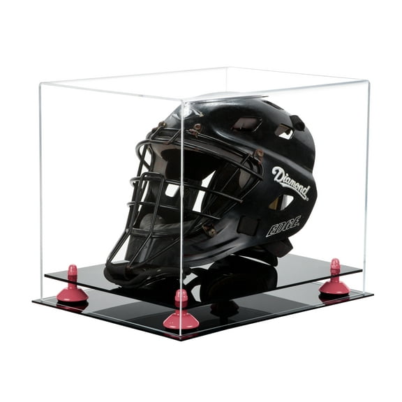 Clear Acrylic Catchers Helmet Display Case with Pink Risers (A002-PNR)