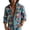 Blue-B, variant on Men Floral Print Button up Shirts Casual Long Sleeve Slim Fit Blouse with Pocket Lightweight Bohemian Clothes