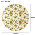 thumbnail image 6 of White Green Leaf Flower Sunflower Pattern Round Tablecloth 60"x60",Wrinkle Wipeable Table Cloth for Kitchen Dining Room Picnic Patio Party, 6 of 6