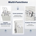 thumbnail image 6 of Luggage Aluminium Frame PC ABS Hardshell Suitcase with Spinner Wheels TSA Lock Zipperless Luggage 28 inch White, 6 of 9