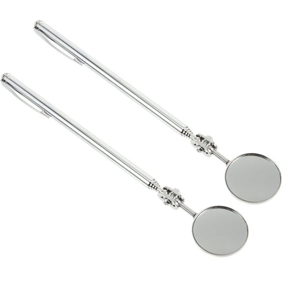 WRITWAA Telescoping Mirror Silver Stainless Steel Car Inspection Tool for Narrow Corners 2Pcs