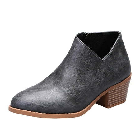OJSFQUFP Non Slip Shoes for Women Women s Ankle Boot Fashion Boots Riding Boots for Women Comfortable Work Shoes for Women Womens Fashion Boots Grey 39
