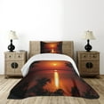 thumbnail image 4 of Ambesonne Nature Quilted Bedspread Set 2 Pcs, Rural Fresh Dramatic View, Twin Size, Red Scarlet Vermilion, 4 of 5