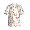 thumbnail image 2 of Balery Tulips Flowers Print Men's Hawaiian Shirts Short Sleeve Beach Shirt Relaxed Fit Vacation Button Down Shirts-Small, 2 of 9