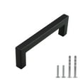 thumbnail image 2 of Modket M1603 Modern Euro Square Cabinet Handle 304 Stainless Steel — 4-1/8" Overall Length, 3-3/4" (96mm) Hole Centers, Matte Black— 10-Packs, 2 of 6
