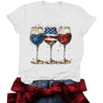 thumbnail image 6 of American Flag T Shirt Women USA Star Stripes Fourth July Shirts America Flag 250th Birthday Crew Neck Tee Tops, 6 of 6