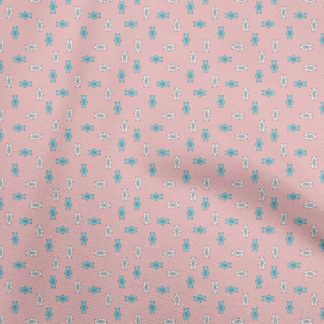 oneOone Georgette Viscose Light Pink Fabric Animal Sewing Craft Projects Fabric Prints By Yard 42 Inch Wide