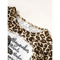 thumbnail image 5 of 11Y Big Girls Clothes Big Girls Outfits 11-12 Years Girls Long Sleeve Letter Print Leopard Top Bell-bottomed Pants 2PCS Girls Fall Winter Clothing Set Brown, 5 of 7