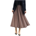 thumbnail image 5 of Gytharion Women's Maxi Skirts Fashion Casual Mesh A-Line Swing Long Skirt Flowy Pleated Elastic High Waist Midi Skirts for Women, 5 of 5