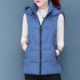 thumbnail image 2 of DHFJKG Women's Classic Padded Vest Cost Solid Color Sleeveless Hooded Zipper Jacket With Pockets Mid-Long Trendy Jackets, 2 of 5