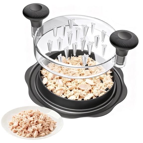 Januofit 10" Pro Chicken Shredder Tool Twist Large for Kitchen, BPA-Free Food-Safe Meat Grinder, Visible Chicken Breast Meat Shredder with Strong Anti-Slip Bottom & Ergonomic Handle, Black