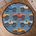thumbnail image 6 of CURLYOOT Round Rug 3ft Cartoon Truck Area Rug, Washable Circle Mat Non Slip Floor Carpet Mat, Soft Indoor Rugs for Entryway Living Room Dining Room Bedroom, 6 of 7