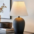 thumbnail image 3 of (2 pack) Better Homes & Gardens 18"H Ceramic Urn Style Table Lamp, Matte Black Finish, with White Linen Empire Shade, 3 of 12