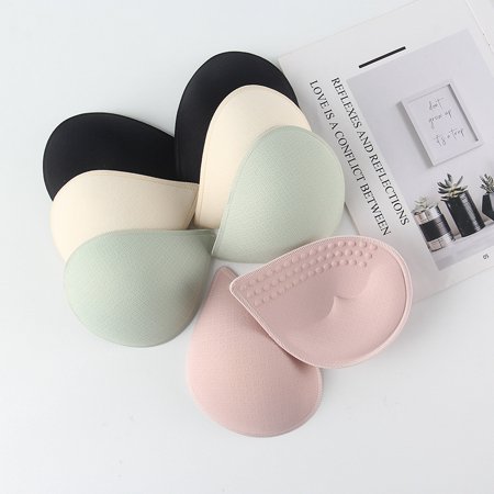 SDXCJY Lot De 4 Paires Coussinets Soutien-Gorge Amovibles – Inserts Push-up Adhésifs Confortables, Noir & Beige, Pour Bikini, Sport, Yoga