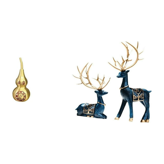 Conjunto De Estatuas De Calabaza Y Reno, Adorno Feng Shui, Recuerdo, Centro De Mesa De Escritorio, Decoración Para El Festival De Primavera, Decoración Multifuncional Para El Hogar, Figuras