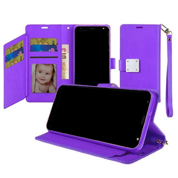 For Motorola Moto G STYLUS 5G 2023 Wallet Cover Phone Case   Tempered Glass - Purple