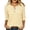 Yellow, variant on MaFYtyTPR Women's V-Neck Striped 3/4 Sleeve Tops Casual Relaxed Button Blouse for Spring Summer Daily Wear Black L