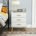 thumbnail image 7 of Mid-Century Nightstand with 3 Drawers,Chests of Drawers Bed Side Table for Bedroom in White, 7 of 7