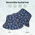 thumbnail image 4 of Kdxio Reflective Bucket Hat - Anchors and Nautical Print Bucket Hat for Men,Women, 4 of 9