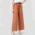 thumbnail image 4 of YDLCAFD Women's Nine Point Wide Leg Pants Culottes Spring And Autumn Ice Silk, 4 of 6