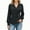 Black, variant on Wrap V-Neck Blouse for Women Elegant Long Sleeve Shirt Buttons Tops Pleated Shirt Black L