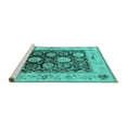 thumbnail image 2 of Ahgly Company Machine Washable Indoor Rectangle Oriental Turquoise Blue Industrial Area Rugs, 8' x 12', 2 of 4
