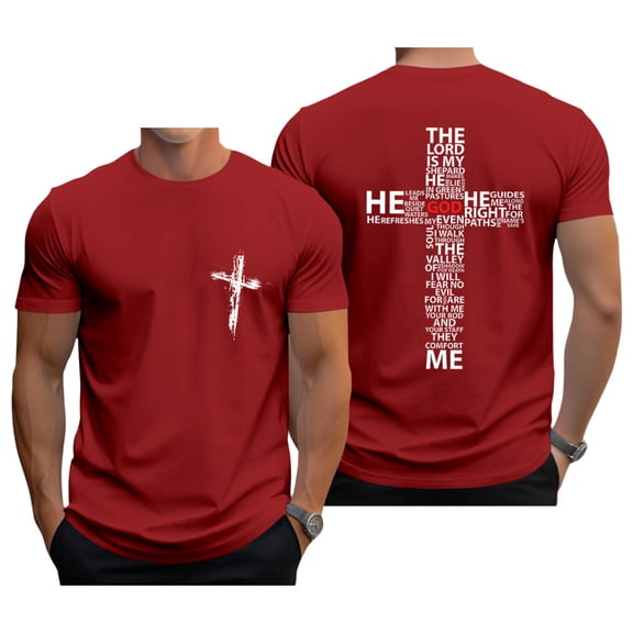 Ankishi Mens Christian T Shirts Crew Neck Cross Casual Graphic Tees Loose Fit Basic Tops Short Sleeve for Travel Commuting