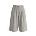 thumbnail image 4 of Migroa Men's Baggy Wide Leg Casual Shorts Mens Capri Pants Men’S Linen Pants Pleated Dress Business Elastic Waist Summer Shorts with Pockets Grey Xl, 4 of 6