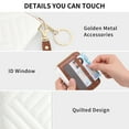 thumbnail image 4 of Credit Card Holder for Women,RFID Blocking PU Leather Zipper Keychain Wristlet Small Wallets with 14 Slots,1 ID Card Window, 4 of 7