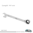 thumbnail image 2 of HB 13mm Ratcheting Combination Wrench WDM013-U 100-Tooth 12-Point Box End 15° Offset Head | Pass-Through Design for Long Bolts | Chrome Vanadium Steel Matte Finish | Professional Tool Made in Taiwan, 2 of 7