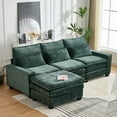 thumbnail image 3 of Newest 99'' Sectional Cloud Deep Seat Couch, Modern Comfy Chenille L Shaped Sectional Sofa for Living Room Set, Upholstered 4-Seats Sofa Couch with Movable Ottoman,Green, 3 of 9