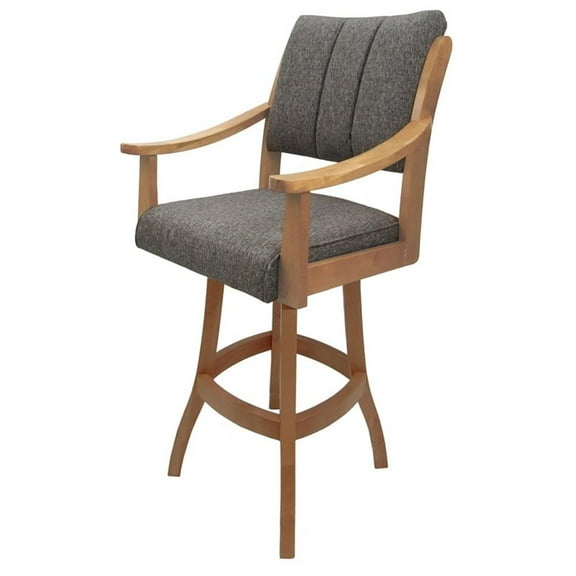 Casa Solid Wood Extra Tall 34" Bar Stool - Mojave Grey - Natural
