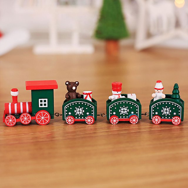 Decoraciones de tren de Navidad Mini Mini decoración de tren de Navidad Linda para la decoración de la mesa del hogar FLhrweasw Nuevo