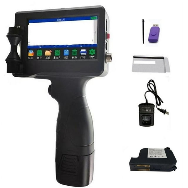 Printer Jet, English 12.7mm Image Picture Code Serial Number Portable Mask Printer Hand Jet Handheld Thermal Inkjet Printer ,Fast Printing