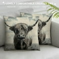 thumbnail image 3 of Wuche Black and White Throw Pillow Cover Patio Furniture Scottish Highland Cow on Isle of Mull Decorative Cushion Cases Home Multiple specifications, 3 of 5