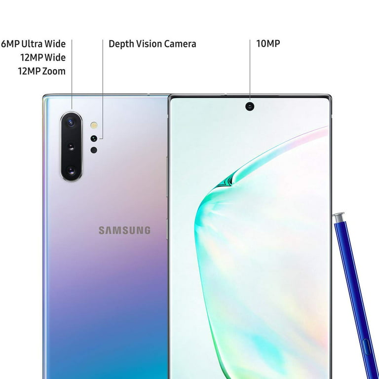  Samsung Galaxy Note 10+ Plus 256GB with S Pen Aura Blue  (Factory Unlocked for GSM & CDMA, 6.8 Inch Display, U.S. Warranty)  SM-N975UZBAXAA (Renewed) : Cell Phones & Accessories