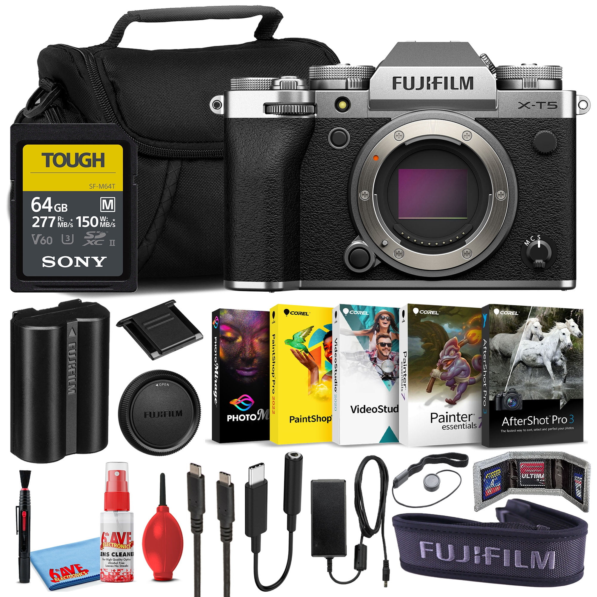 Fujifilm X-T5 Mirrorless Digital Camera (Body Only, Silver), 40.2