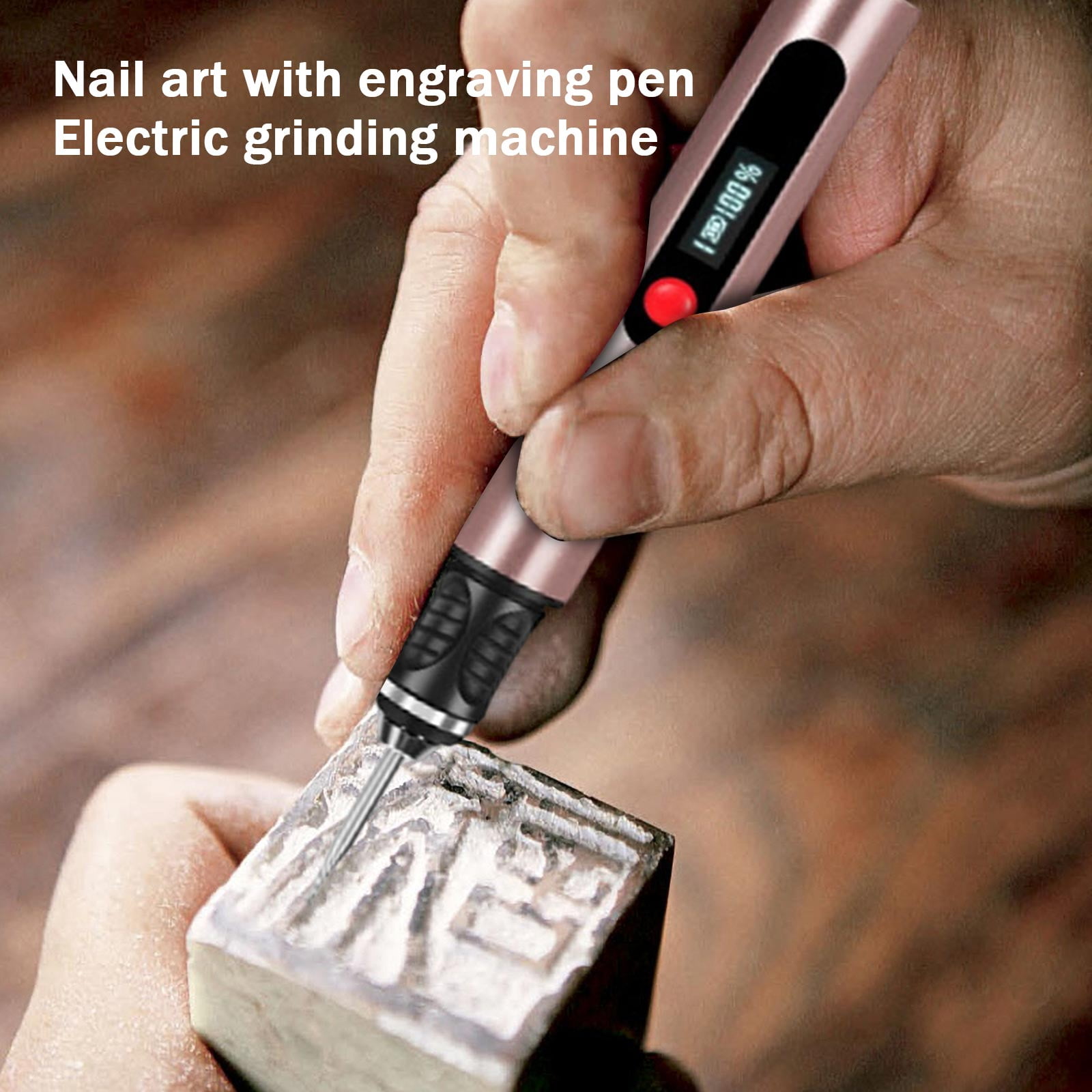 Electric Mini Engraving Pen, HollowCup Motor, 30 Bits with Aluminum Case, OLED, Magnetic Charge, Mini Cordless Rotary Tool, Engraving Pen for Bead, Metal, Wood, Glass and Plastic