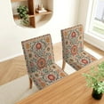 thumbnail image 3 of Vintage Red Flowers Stretchy Parson Chair Slipcovers for Dining Room Chair Seat Covers Chair Protectors for Party Pet Protection Universal Fit Soft Polyester Set of 6, Boho Flowers, 3 of 5